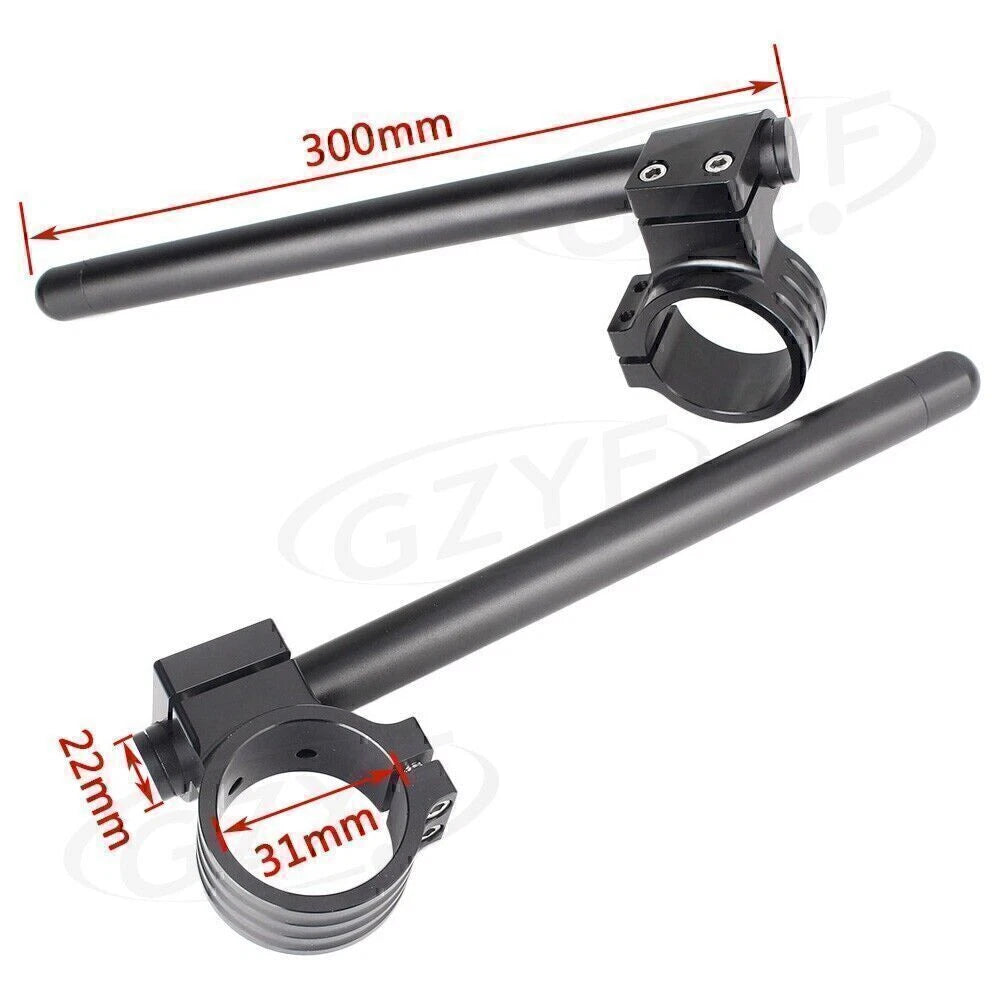 31mm Clip On Handle Bar Fork Tubes for Motorcycle - Universal Black