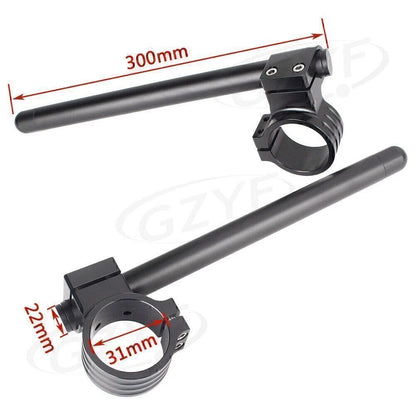 31mm Clip On Handle Bar Fork Tubes for Motorcycle - Universal Black