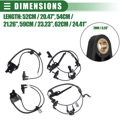 4 x ABS Wheel Speed Sensors for Toyota Highlander (2001-2023)
