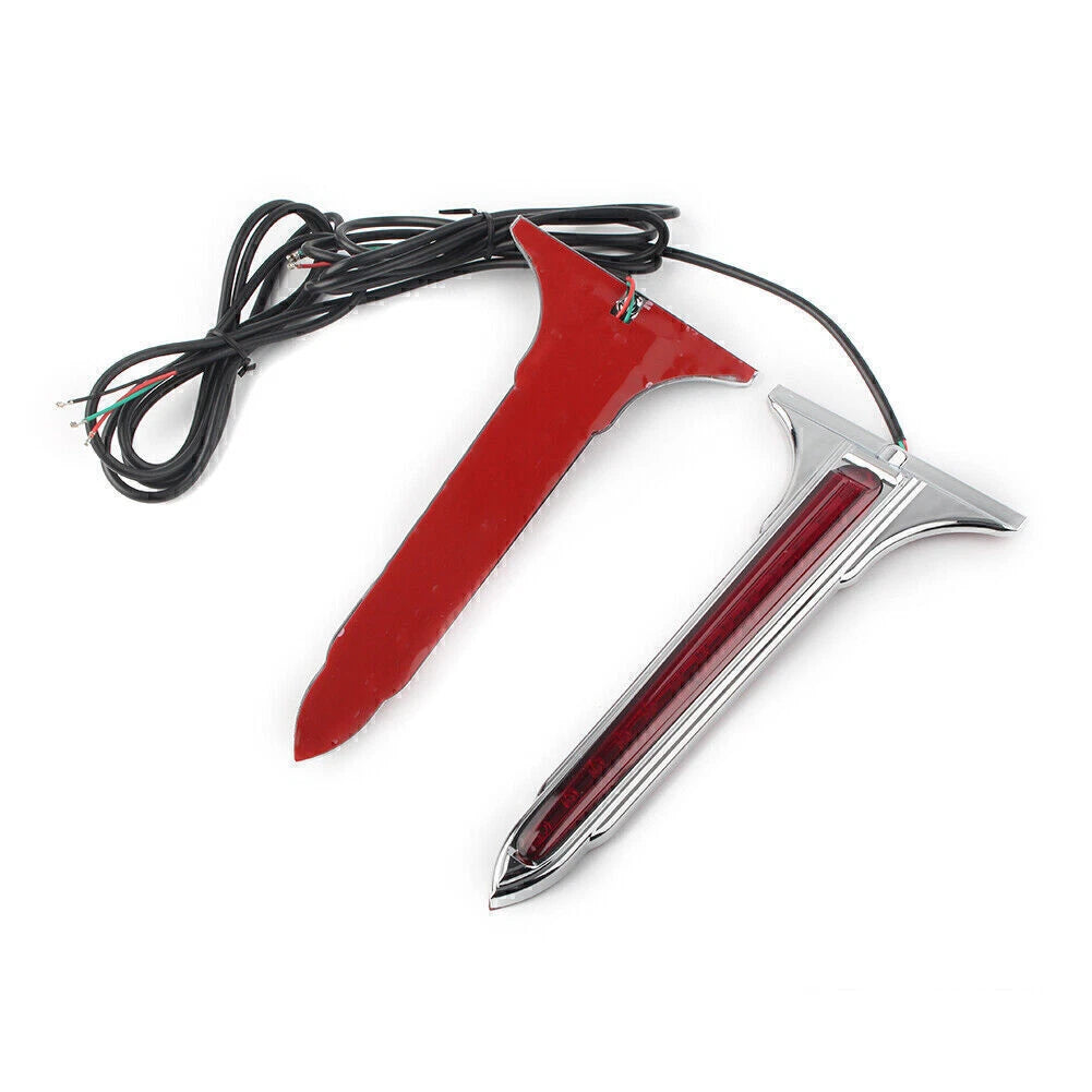 2 x Chrome LED Rear Saddlebag Accent Lights with Red Lens for Harley Touring