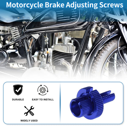 Brake Lever Barrel Adjusters Screws M8 Blue 2 Pcs for Motorcycle