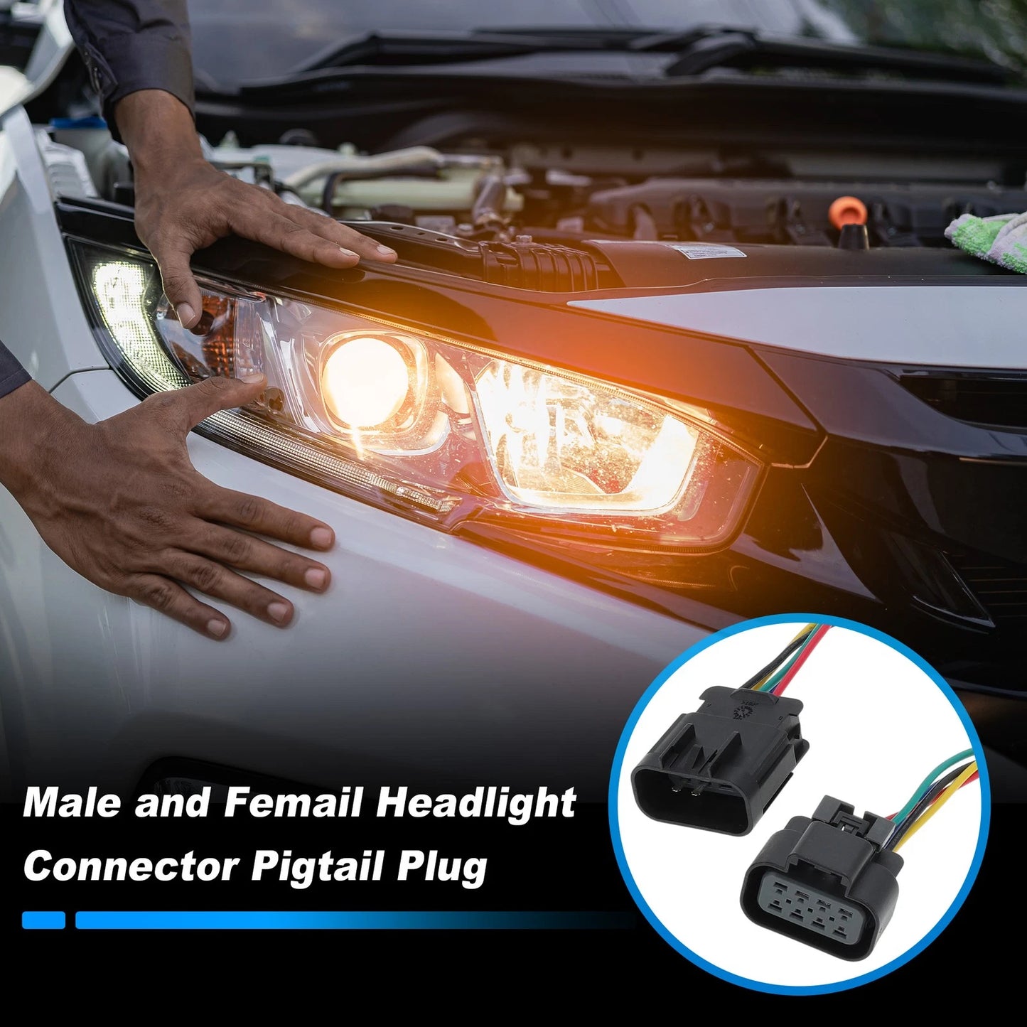 Male & Female Headlights Connector Harness Wire  for Chevy Silverado