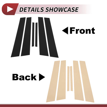 6 Pcs Door Pillar Window Trim for Nissan Maxima (2009-2015) Black
