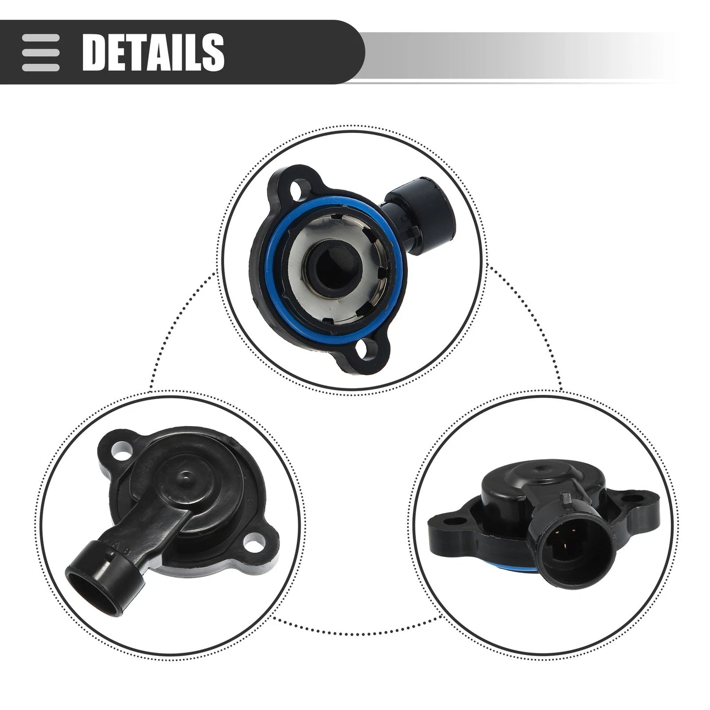 Throttle Position Sensor Kit for Chevy Plastic Metal Black