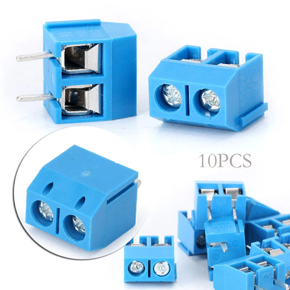 10 x 5.0MM 2-Pin Connectors for KF301 Terminal Screws, 12A 300V