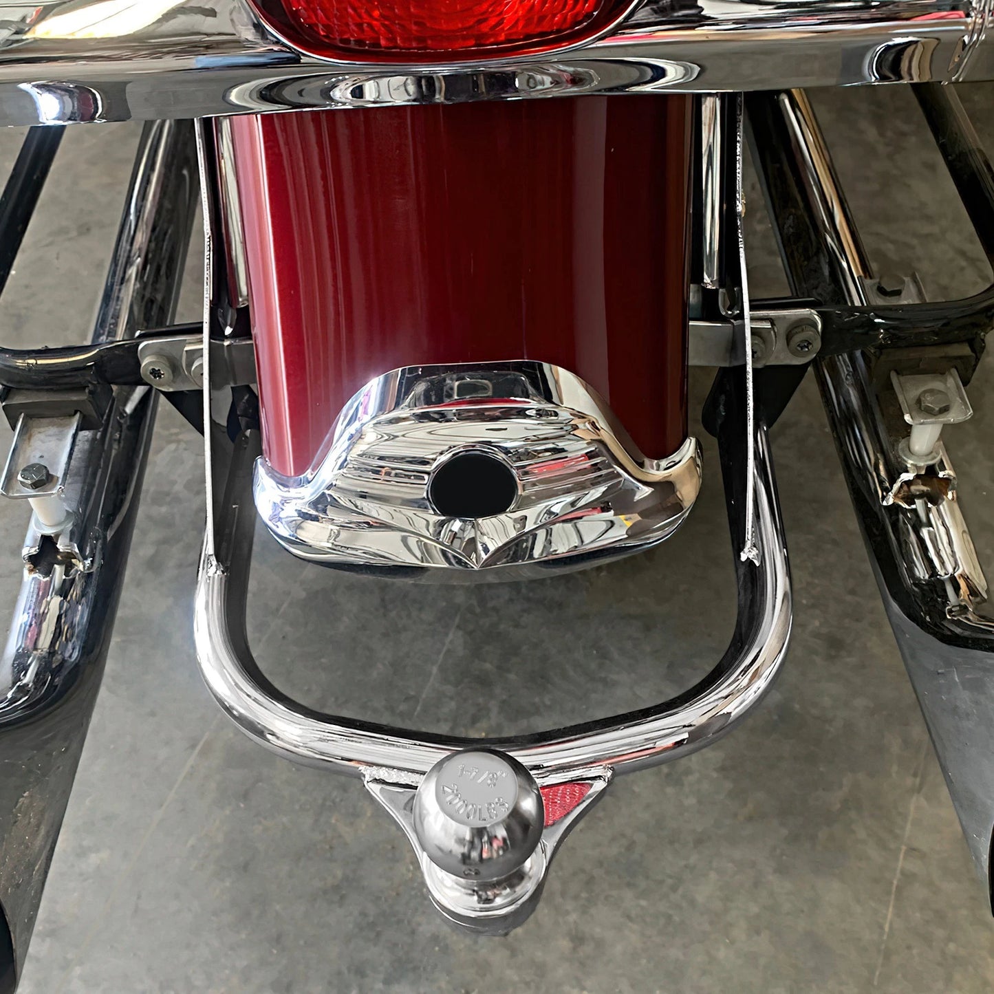 Chrome Trailer Hitch w/ Ball for Harley Electra Road King Glide (1994-2008)