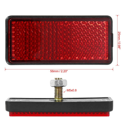 Warning Reflector 6 Pair M6x1.0 Red Rectangle for Motorcycle Bike