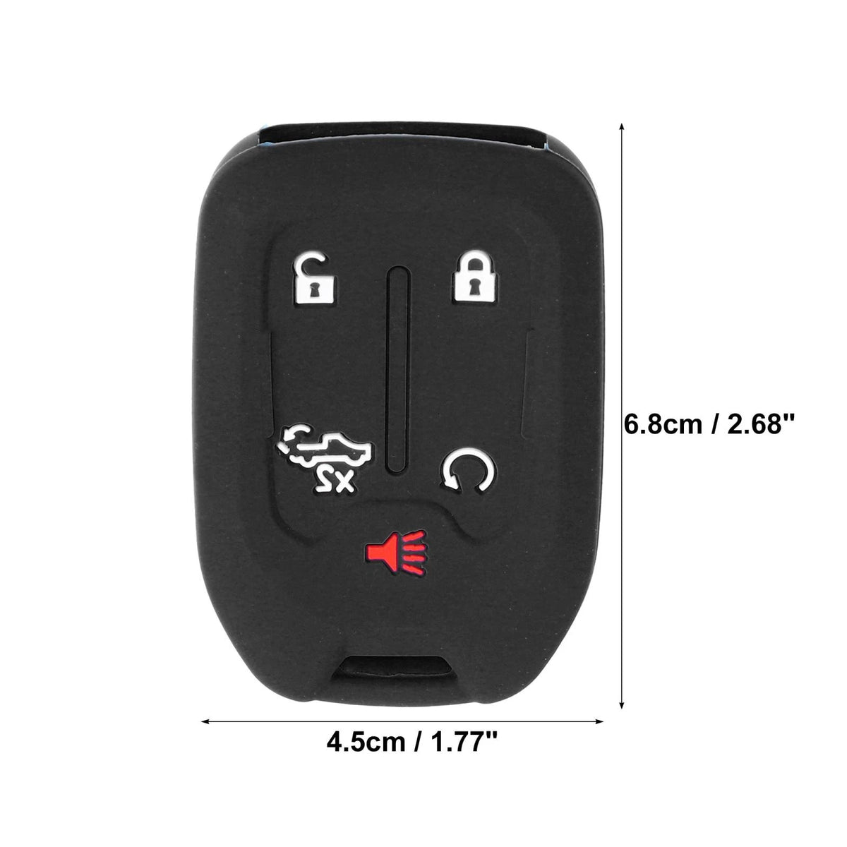 Silicone Smart Key Fob Case Cover for Chevrolet Silverado Black (19 - 22)