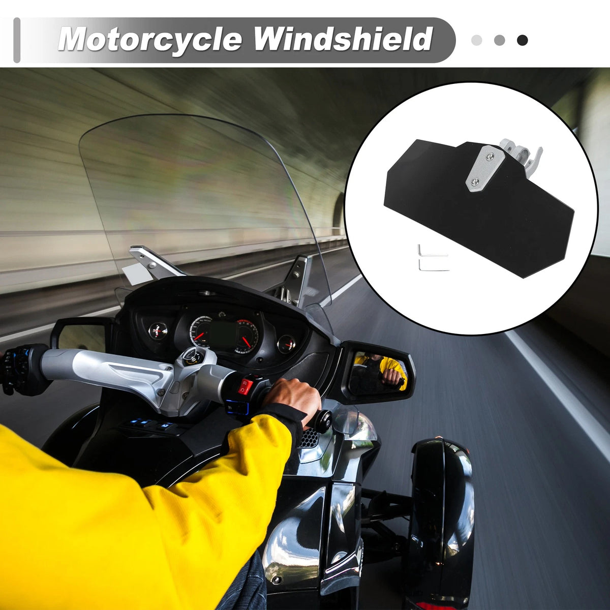 Wind Deflector 270mmx122mm/10.63"x4.8" for Universal M6 Motorcycle