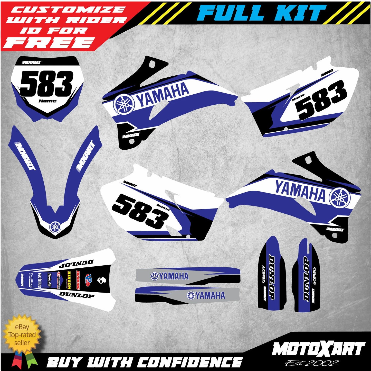 Custom Graphics Kit for Yamaha YZF 250 (2006-2009) DUSTY STYLE Stickers