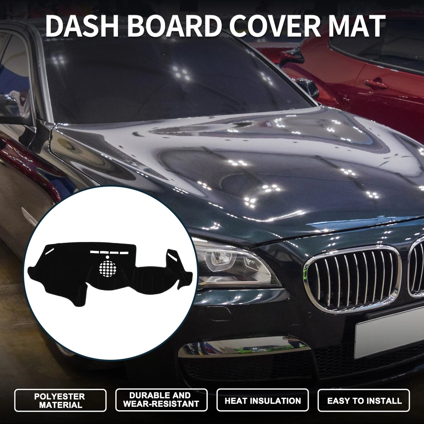 Dashboard Cover Mat for BMW 6 Series 2003-2010 Sun Protector Pad Black