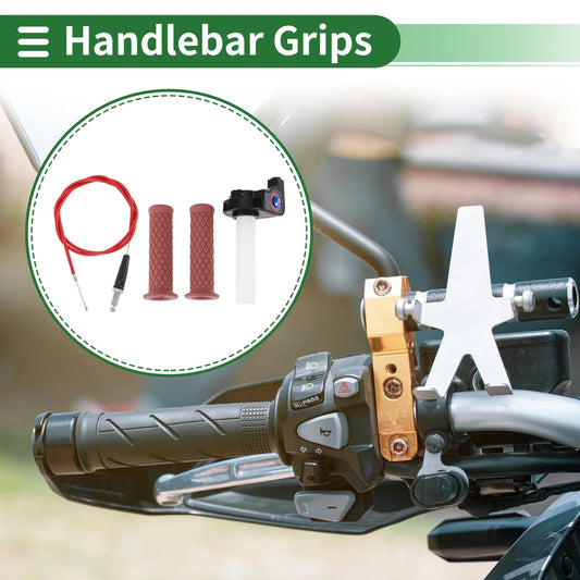 7/8" 22mm Hand Grips Cover Kit for Motorcycle Rubber Wine Red