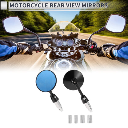 Rear View Mirrors Round Shape Black Aluminum Alloy 1 Set for M6 Motorcycle