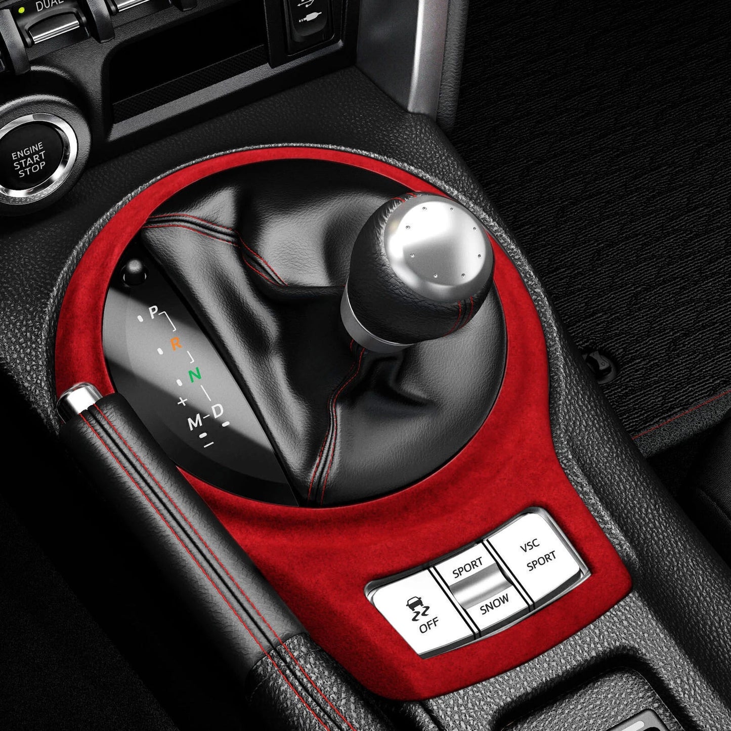 1pc Red Leather Gear Shift Box Cover for Subaru BRZ, Toyota GT86 (2012-2020)