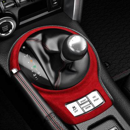 1pc Red Leather Gear Shift Box Cover for Subaru BRZ, Toyota GT86 (2012-2020)