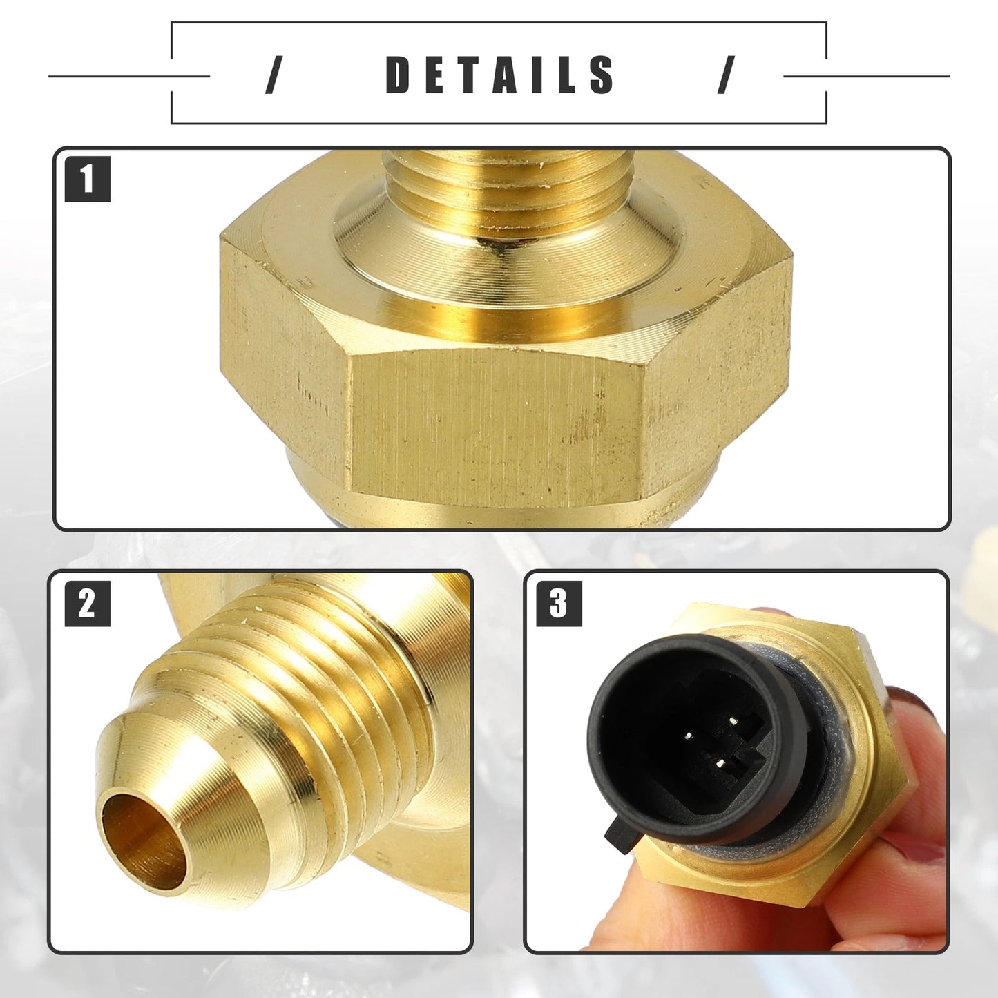 Engine Oil Pressure Sensor for Ford F-250 (2005-2010) - Metal, Black Brass Tone