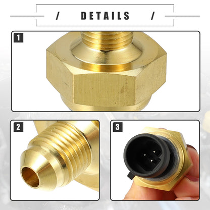 Engine Oil Pressure Sensor for Ford F-250 (2005-2010) - Metal, Black Brass Tone