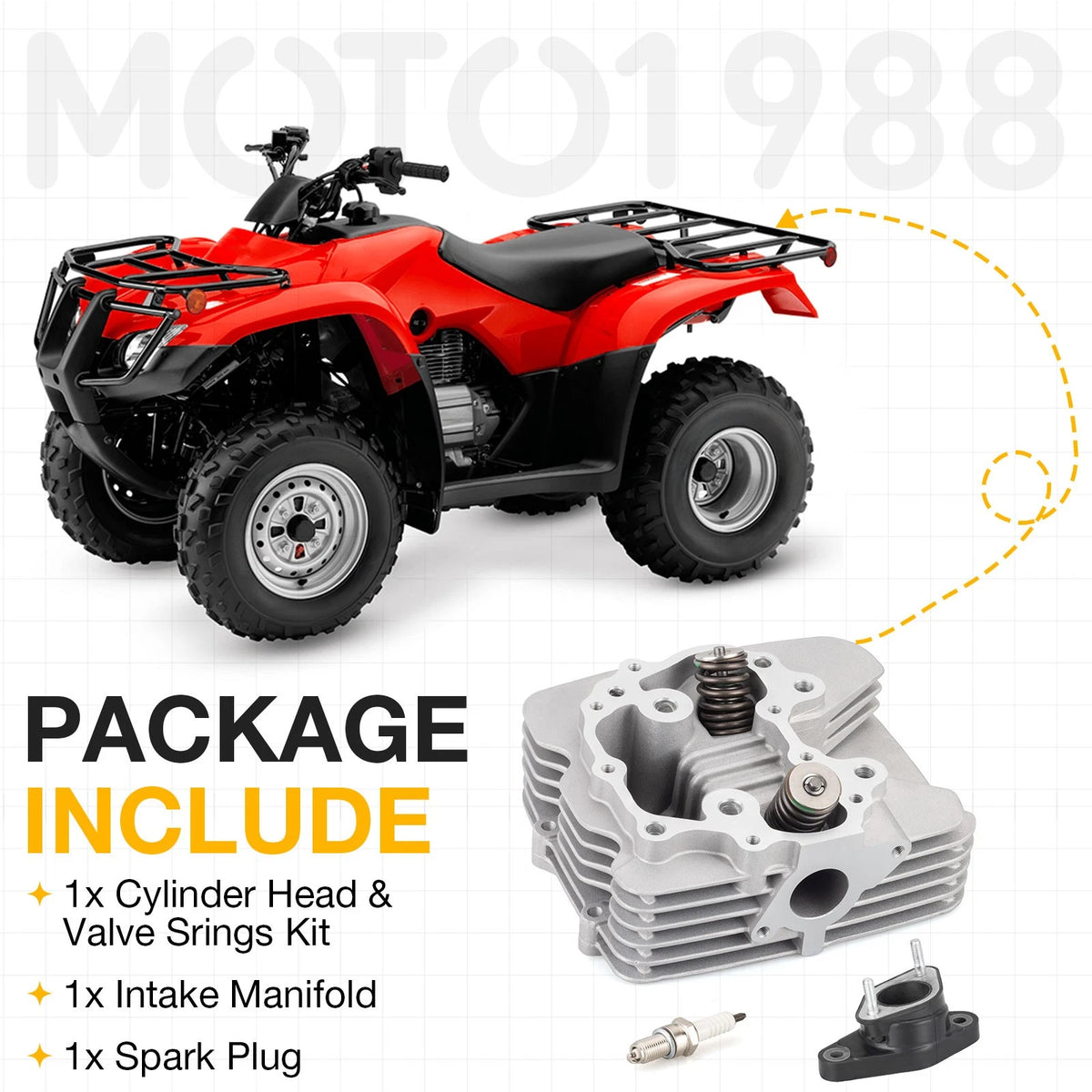 Cylinder Head Assy Kit for Honda Recon 250 TRX250TM 2x4 (2002–2014)