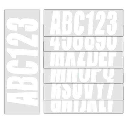 Sticker Decals A-Z & 0-9 for Marine Boat - White