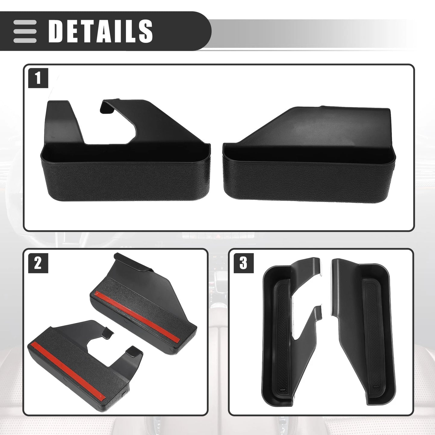 Center Console Organizer Storage Box Tray for Ford Bronco (2021-2022)  ABS Black