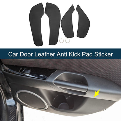 Car Door Leather Anti Kick Pad Sticker for BMW X6 (2015-2018) Black 1 Set