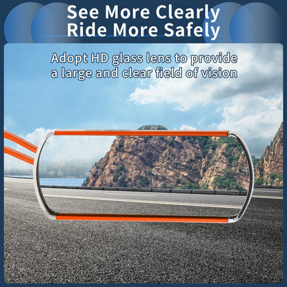M8/M10 Rear View Mirrors, Orange Alloy, 2 x Handlebar Mirrors for Motorcycle
