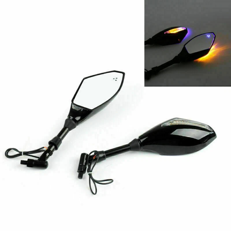 10mm Integrated Turn Signal Lights for Motorcycle Rearview Mirrors