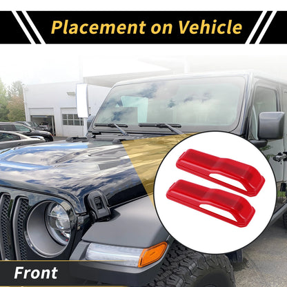 Engine Hood Hinge Cover for Jeep Wrangler JL JLU (2018-2023) - Red