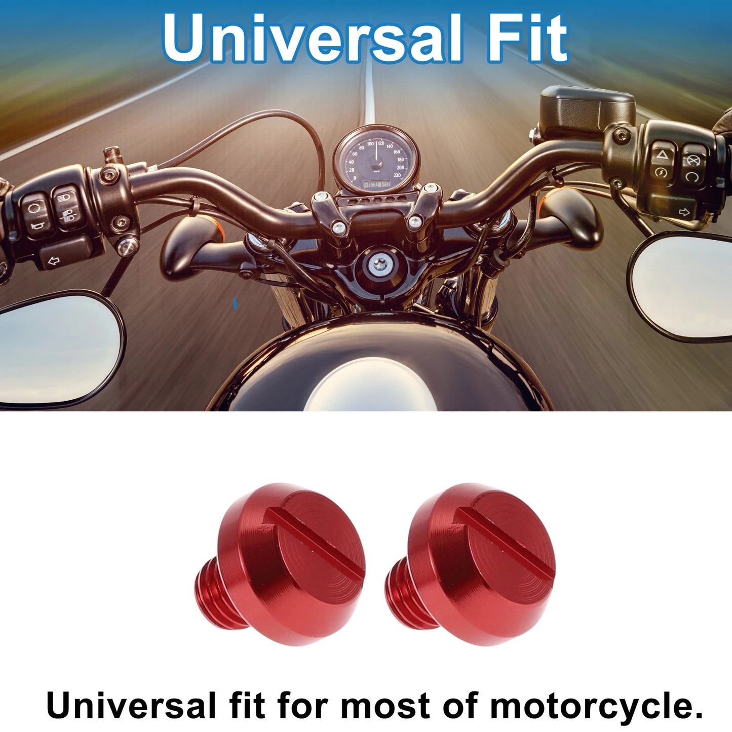 Right Hand M8x1.25 Motorcycle Mirror Hole Plugs Red Motorcycle Mirror Screws