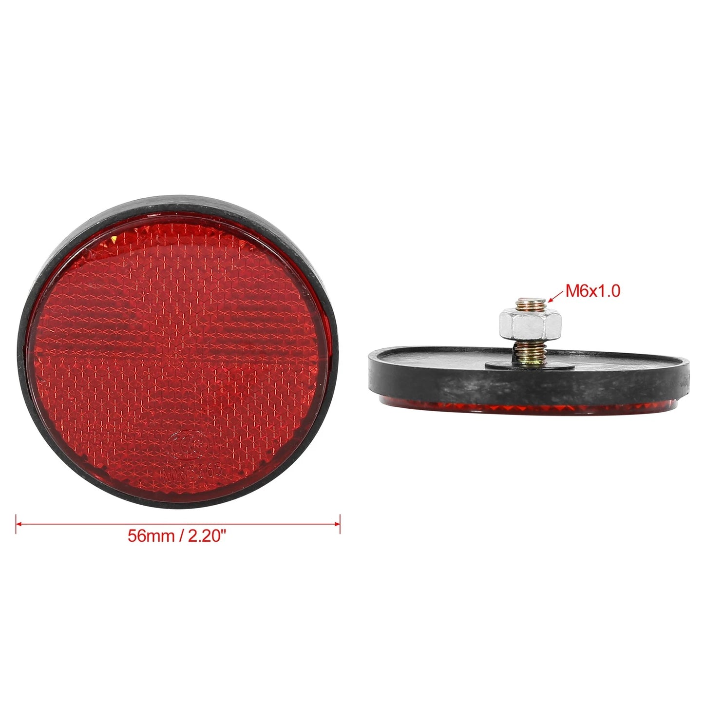 M6x1.0 / 2 x Red Plastic Motorcycle Reflector for Item