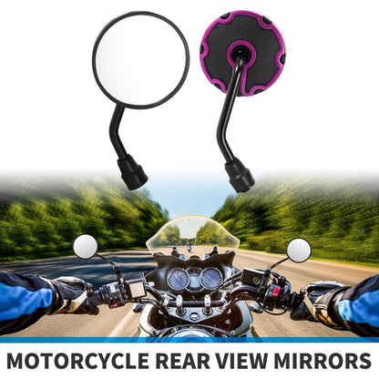 M10 2 x Rear View Mirrors Round Handlebar for Motorcycle