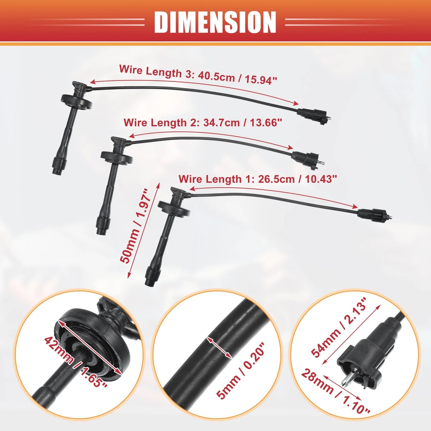 4pcs Ignition Coil Spark Plug Wire for Toyota Corolla L4 1.8L (1998-2002)