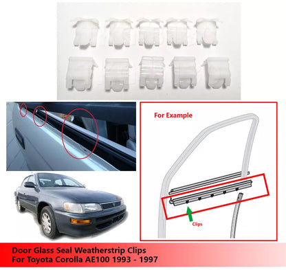 10 x Door Glass Seal Clips for Toyota Corolla AE100 (1993-1997)
