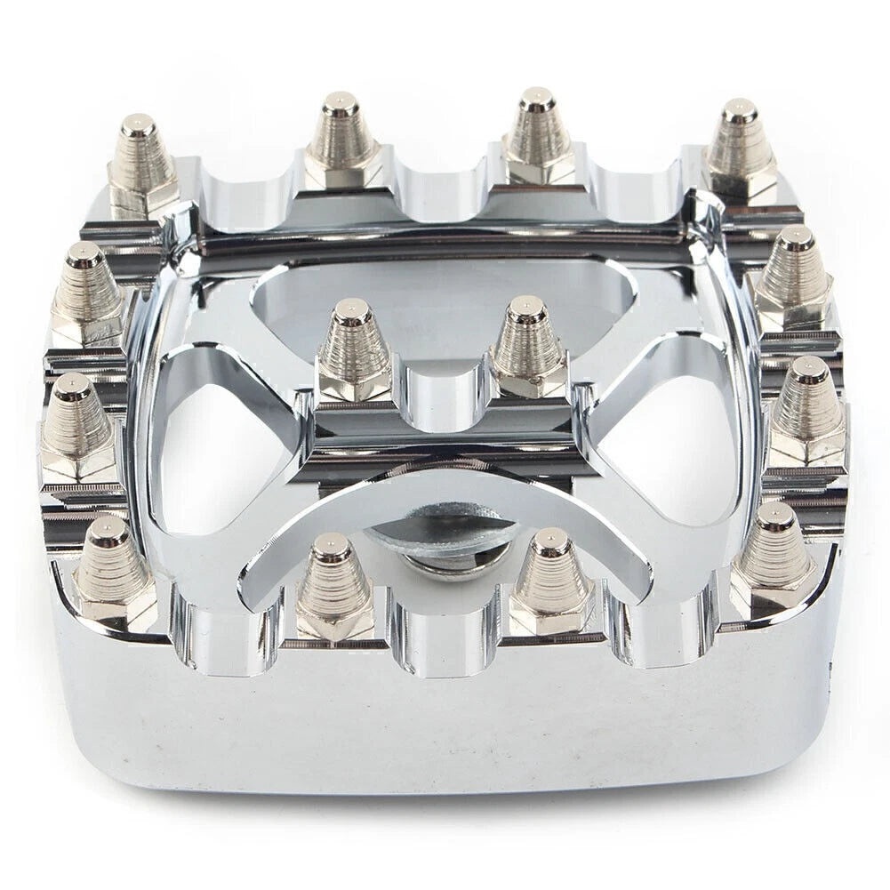 Chrome MX Style Brake Pedal Pad Cover for Harley Softail Dyna Sportster (2000-2023)