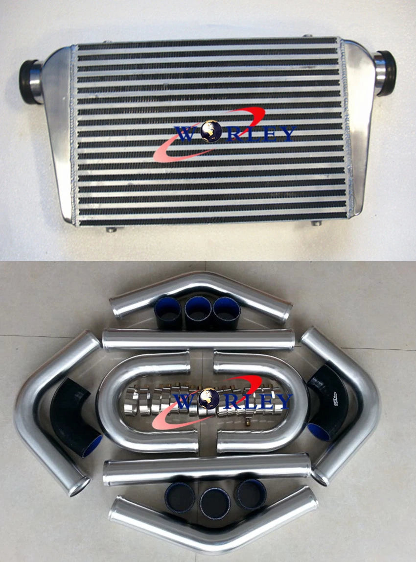 Universal Intercooler 450x300x75mm + 3" Aluminum Piping + Silicone Hoses
