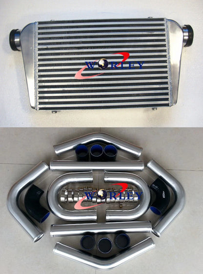 Universal Intercooler 450x300x75mm + 3" Aluminum Piping + Silicone Hoses