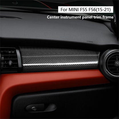Carbon Fiber Center Instrument Panel Trim Cover for Mini F55 F56 (14-22)