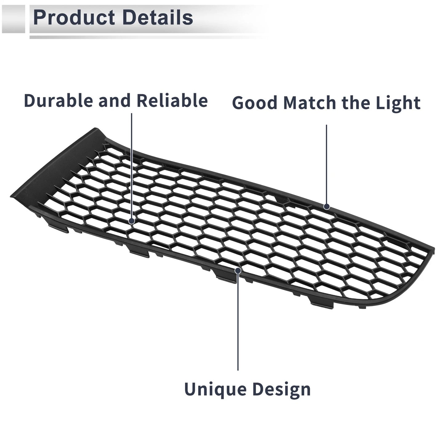 Left Front Fog Light Grill for BMW 740i (2011-2015) - 1 x Black Cover