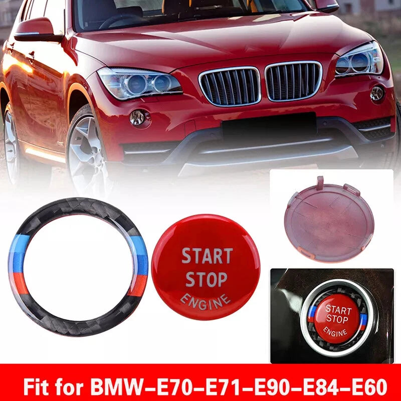 Carbon Fiber Engine Start Stop Button Cover for BMW E90 325i 328i 330i 335i