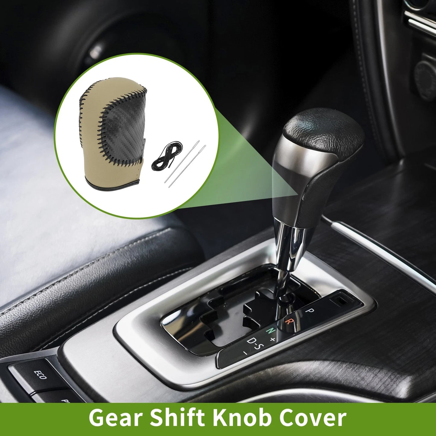Black Carbon Fiber Gear Shift Knob Cover for Honda