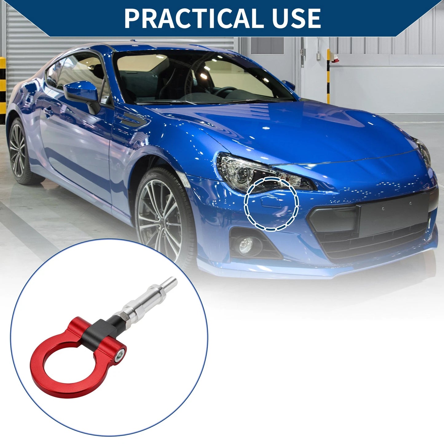 Tow Hook Ring 20.4cm for Honda S2000 (2000-2009) - Red Metal Accessory