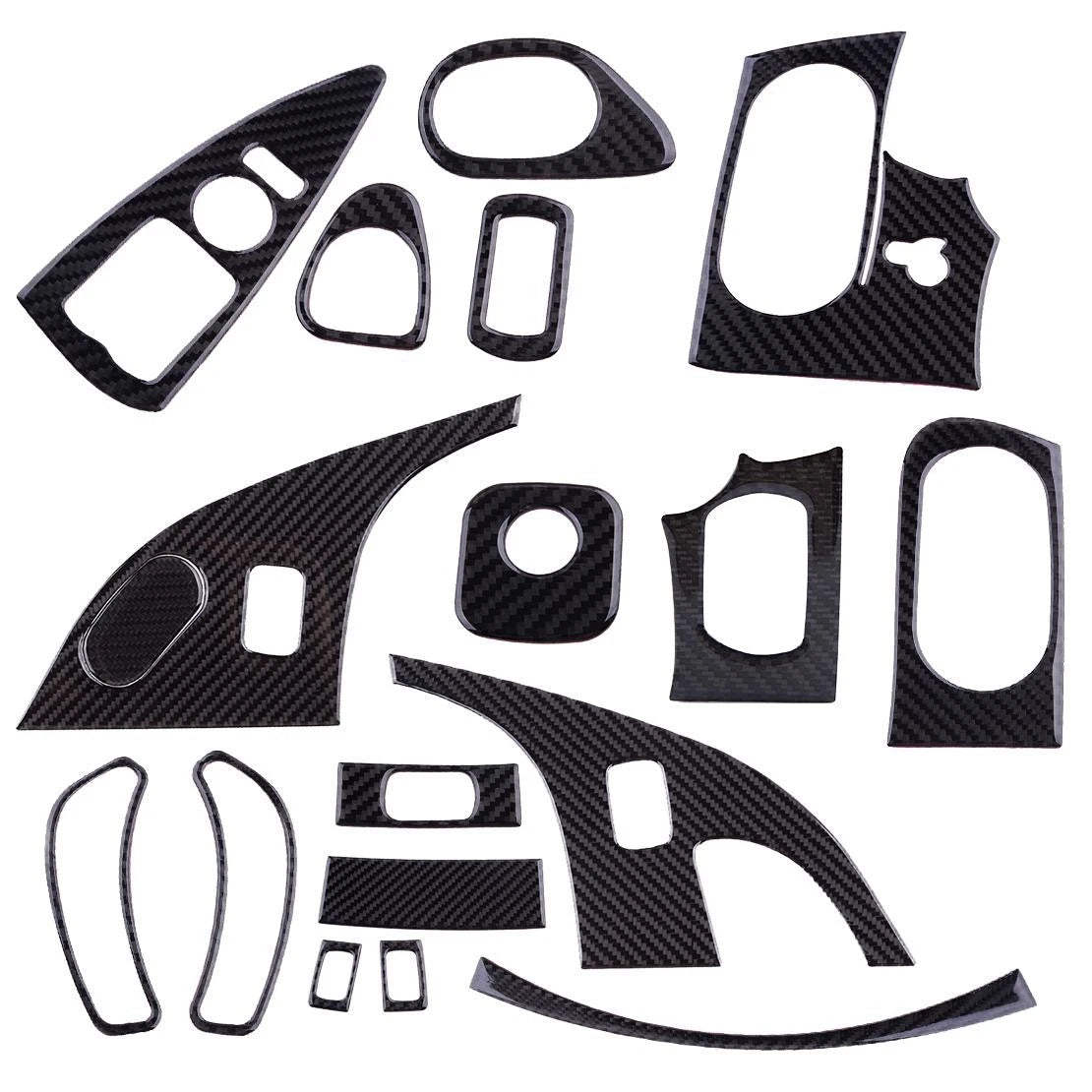 17x Carbon Fiber Interior Trim Covers for Chevrolet Corvette C6 (2005-2013)