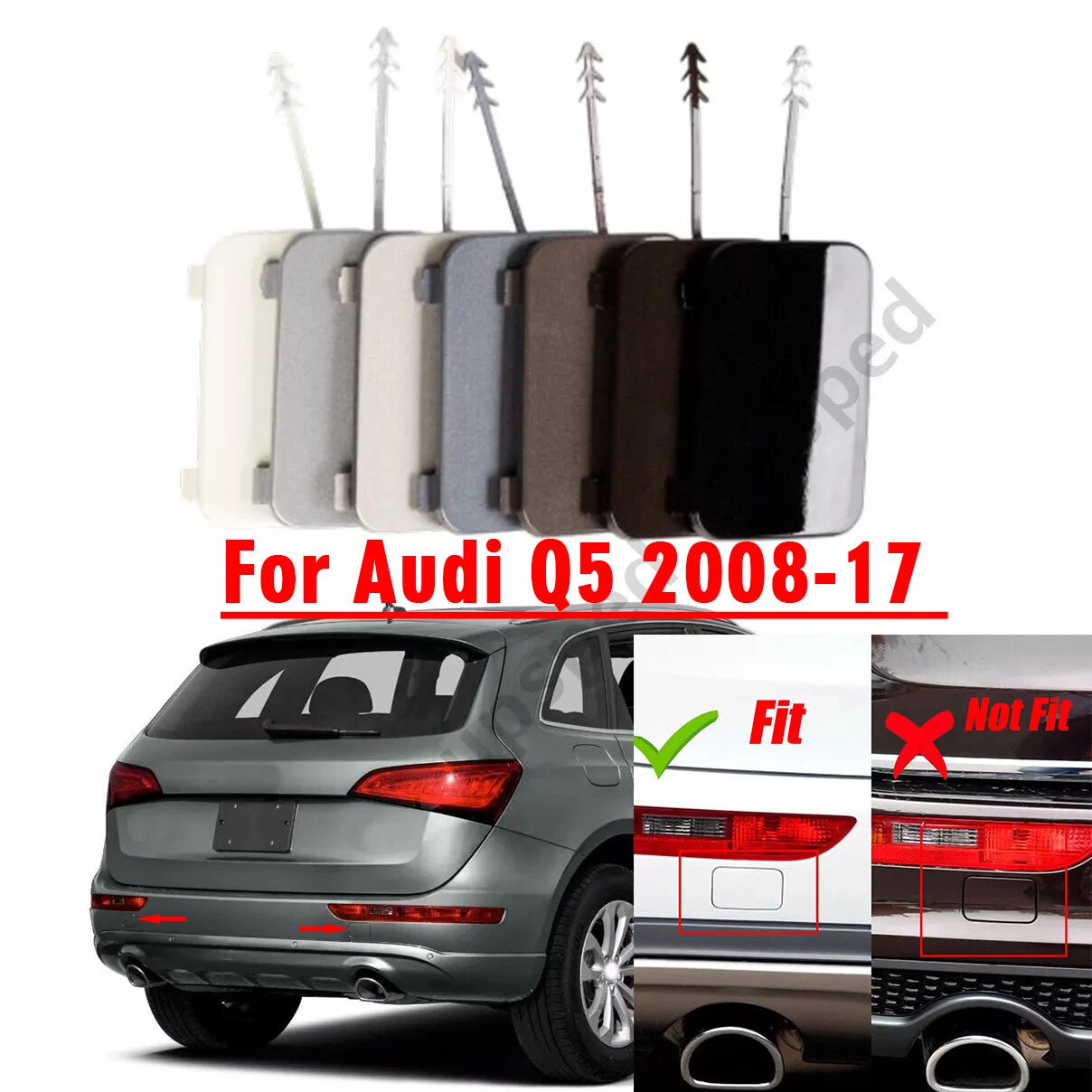 Rear Bumper Tow Hook Eye Cover Cap for Audi Q5 (2008–2017)