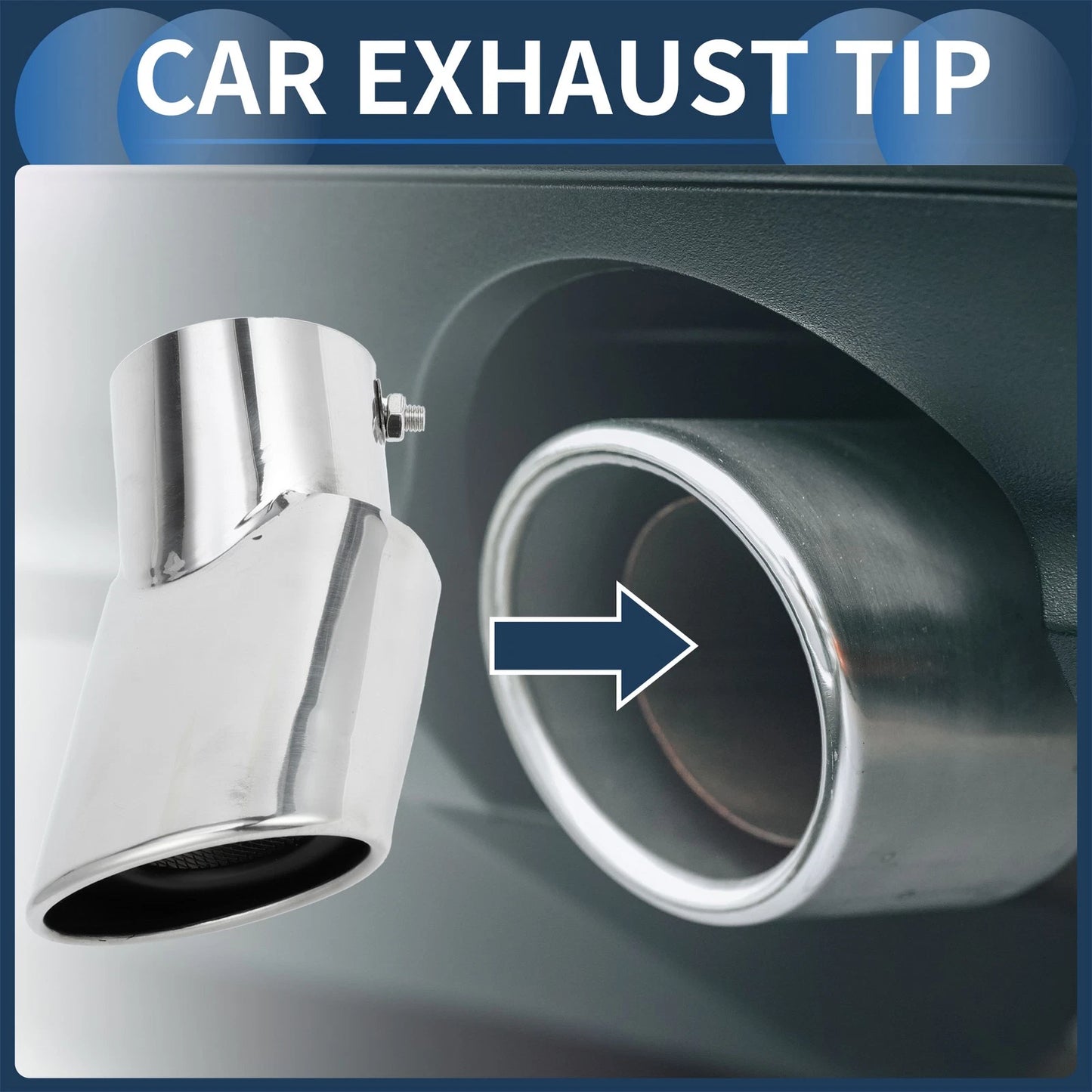 Curved Slant Exhaust Tip 2.9" for Land Rover Range Rover (2002-2010)