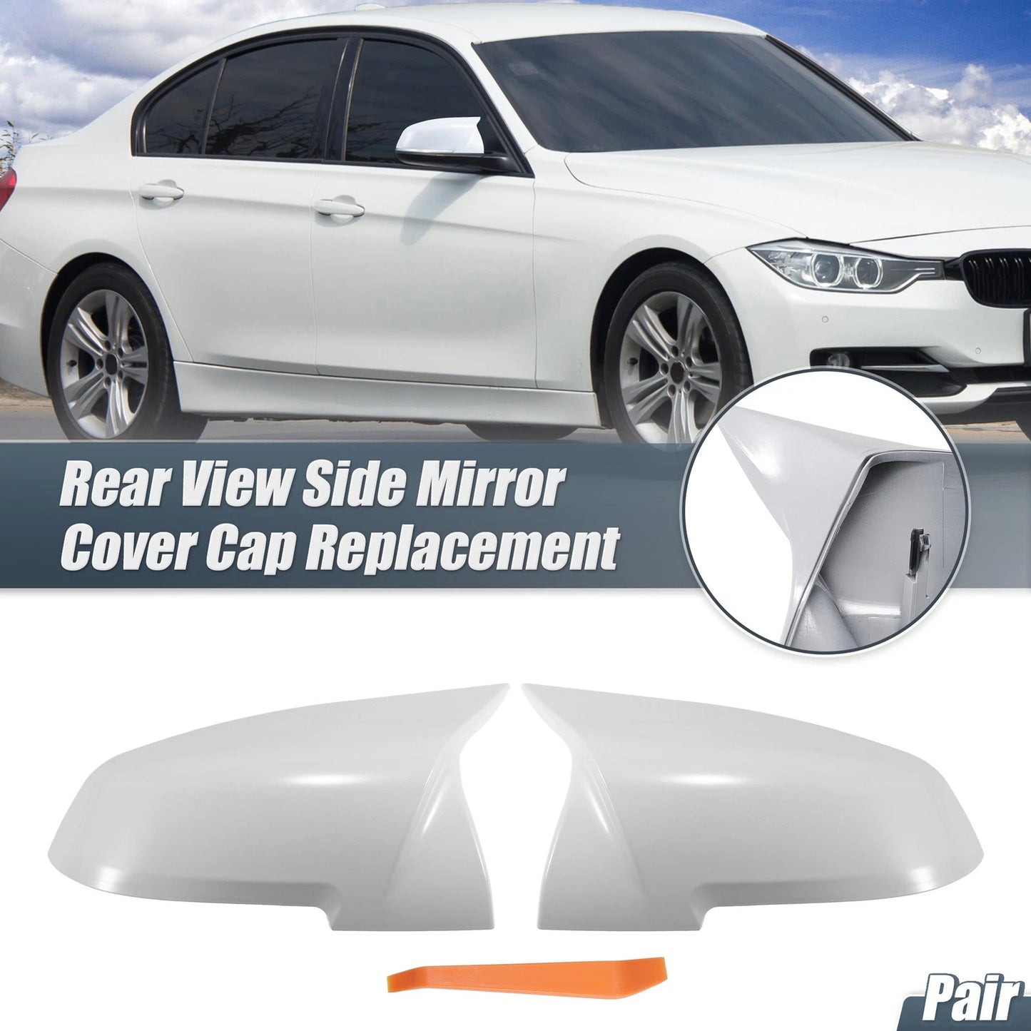 Rearview Mirror Cover Cap White for BMW X1