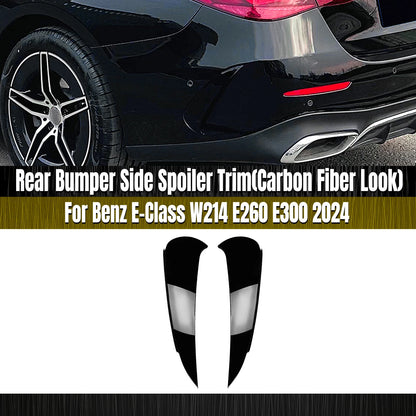 2 x Gloss Black Rear Side Spoiler Covers for Benz E-Class W214 (2024)