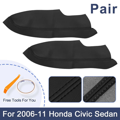 Front Door Armrest Covers  Black for Honda Civic Sedan (2006-2011)