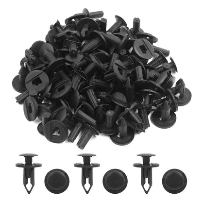50 Pcs Black Plastic Splash Guard Bumper Clips for Honda & Suzuki