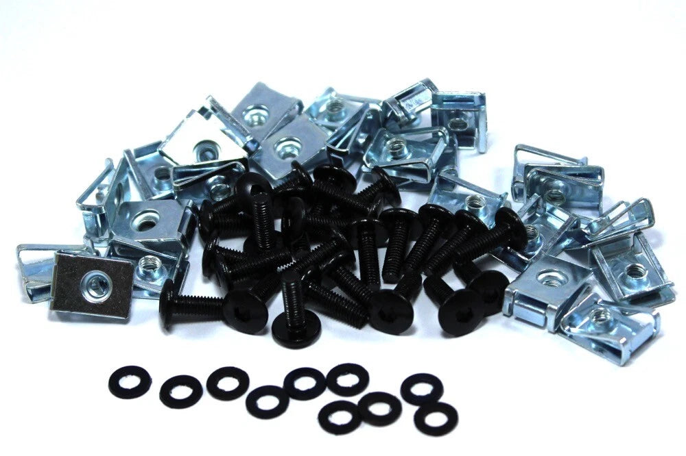 25x m5 Alluminio Nero Carenatura Bulloni E Punte Clip for Yamaha/Honda/Ducati