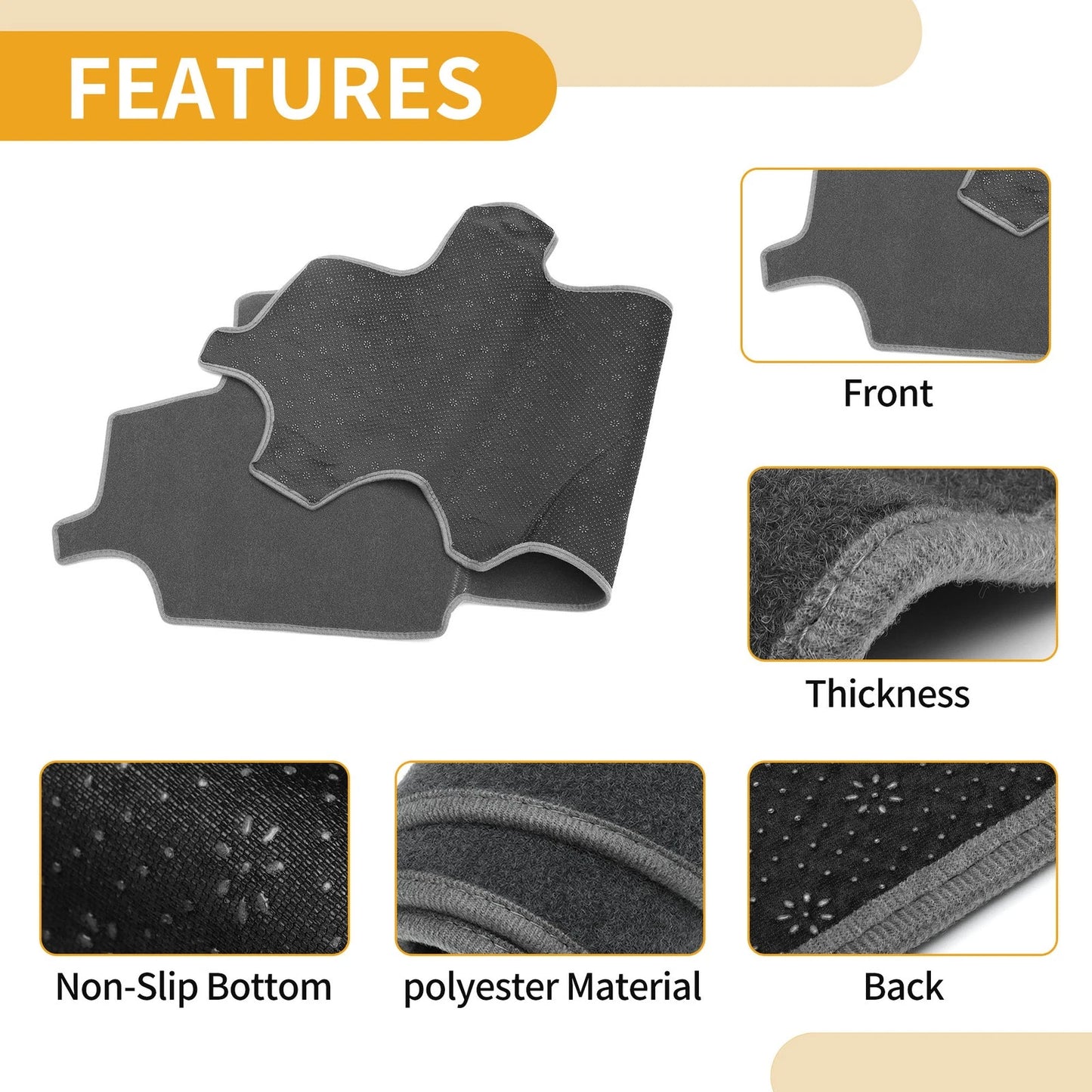 Dashboard Cover Mat for Toyota Aygo (2005-2014) Gray 1 Pc